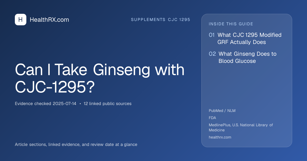 Evidence overview for Can I Take Ginseng with CJC-1295?
