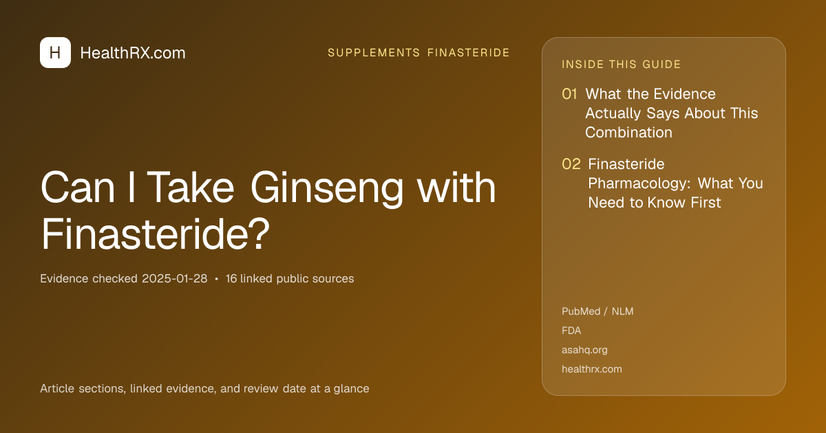 Evidence overview for supplements finasteride: Can I Take Ginseng with Finasteride?