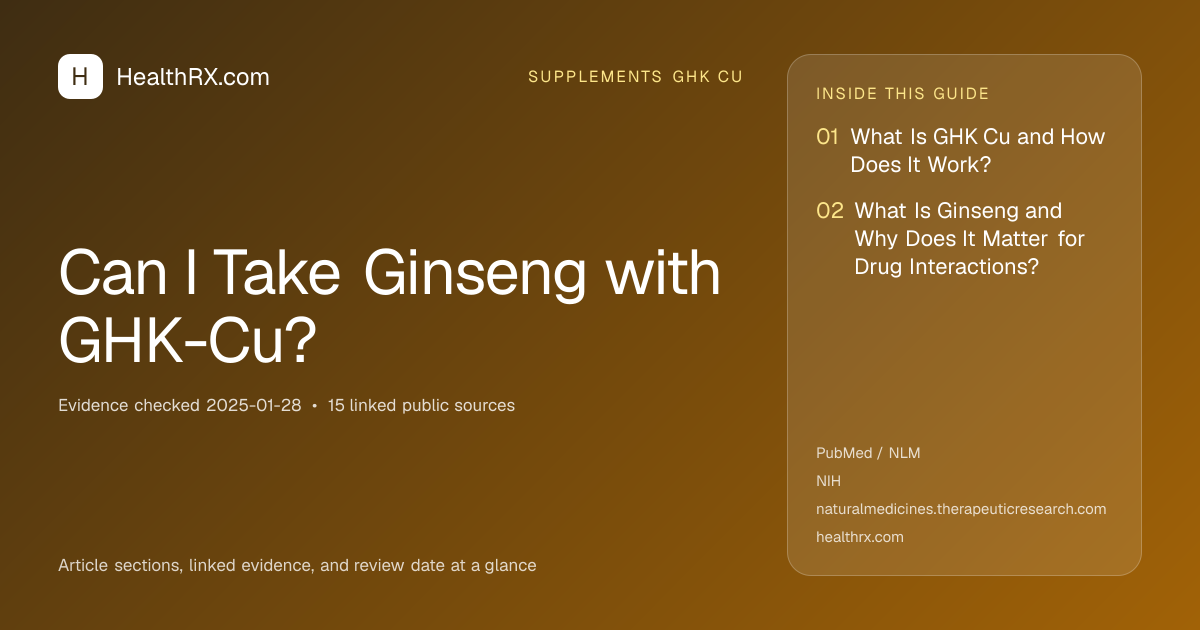 Evidence overview for Can I Take Ginseng with GHK-Cu?