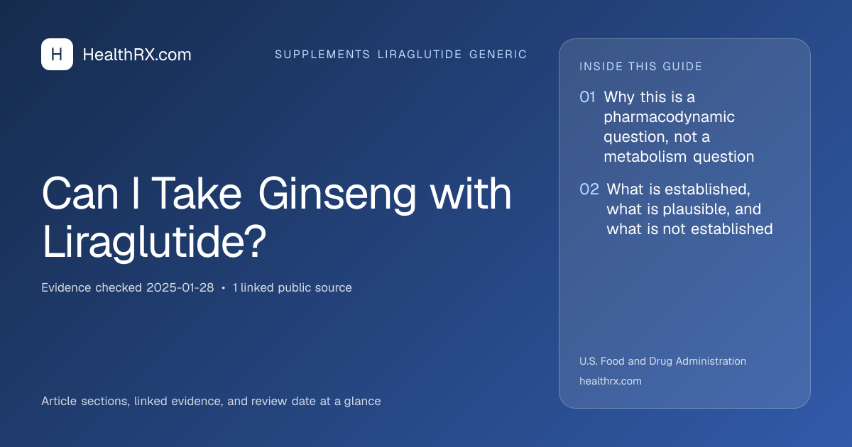 Evidence overview for Can I Take Ginseng with Liraglutide?