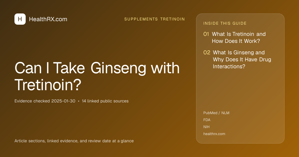 Evidence overview for supplements tretinoin: Can I Take Ginseng with Tretinoin?