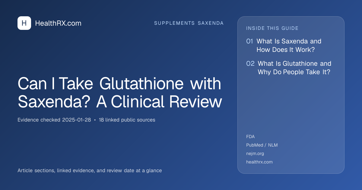 Evidence overview for Can I Take Glutathione with Saxenda? A Clinical Review