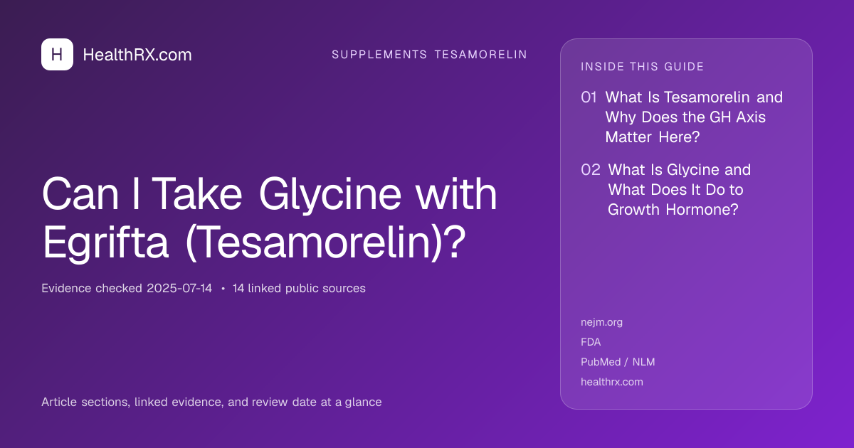 Evidence overview for Can I Take Glycine with Egrifta (Tesamorelin)?