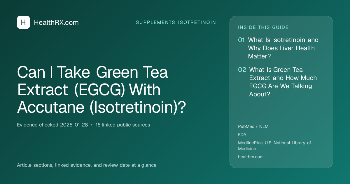 Evidence overview for supplements isotretinoin: Can I Take Green Tea Extract (EGCG) With Accutane (Isotretinoin)?