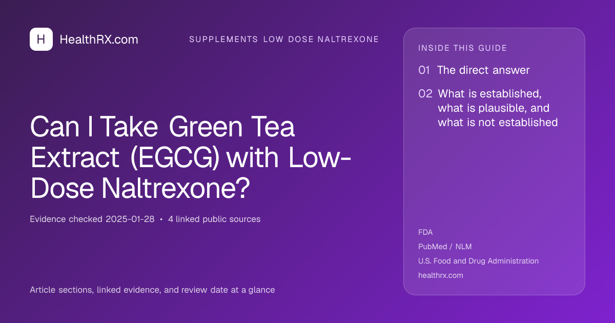 Evidence overview for supplements low dose naltrexone: Can I Take Green Tea Extract (EGCG) with Low-Dose Naltrexone?
