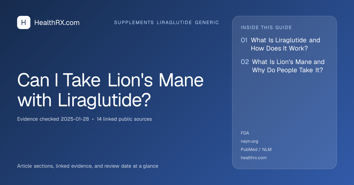 Evidence overview for Can I Take Lion's Mane with Liraglutide?