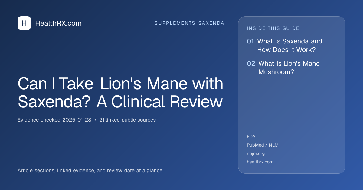 Evidence overview for Can I Take Lion's Mane with Saxenda? A Clinical Review