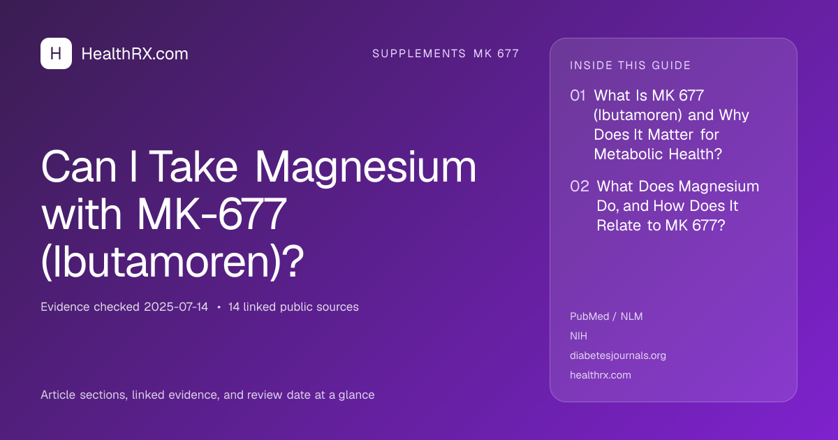 Evidence overview for supplements mk 677: Can I Take Magnesium with MK-677 (Ibutamoren)?