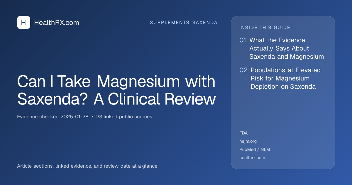 Evidence overview for Can I Take Magnesium with Saxenda? A Clinical Review