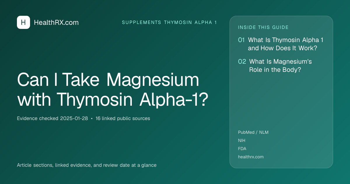 Evidence overview for Can I Take Magnesium with Thymosin Alpha-1?
