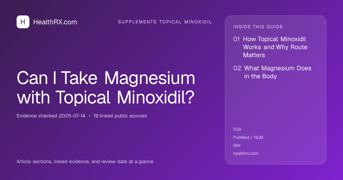 Evidence overview for supplements topical minoxidil: Can I Take Magnesium with Topical Minoxidil?