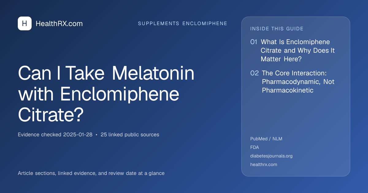 Evidence overview for Can I Take Melatonin with Enclomiphene Citrate?