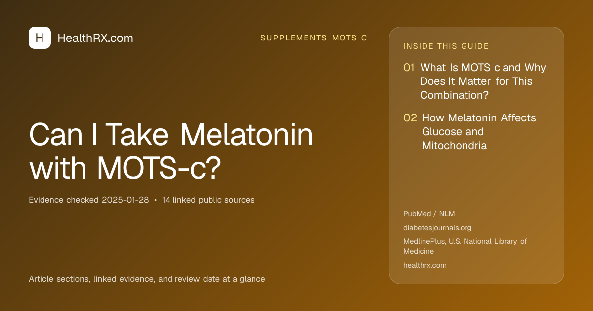 Evidence overview for Can I Take Melatonin with MOTS-c?