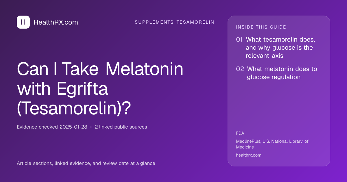 Evidence overview for Can I Take Melatonin with Egrifta (Tesamorelin)?