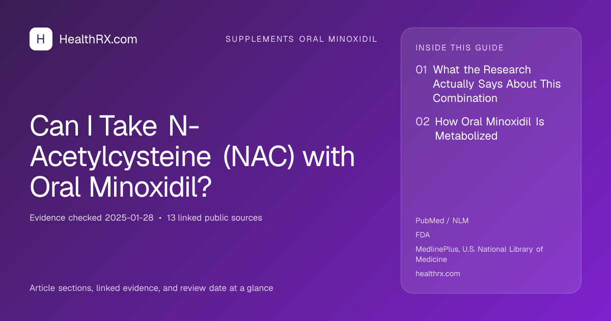 Evidence overview for supplements oral minoxidil: Can I Take N-Acetylcysteine (NAC) with Oral Minoxidil?