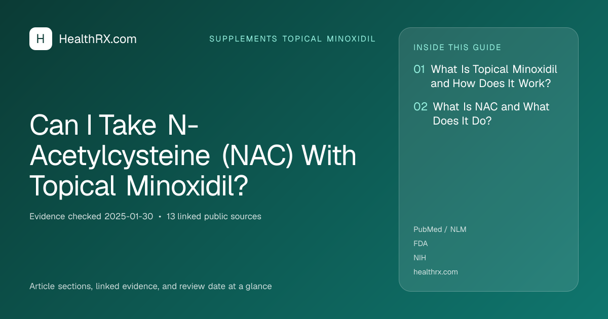 Evidence overview for supplements topical minoxidil: Can I Take N-Acetylcysteine (NAC) With Topical Minoxidil?