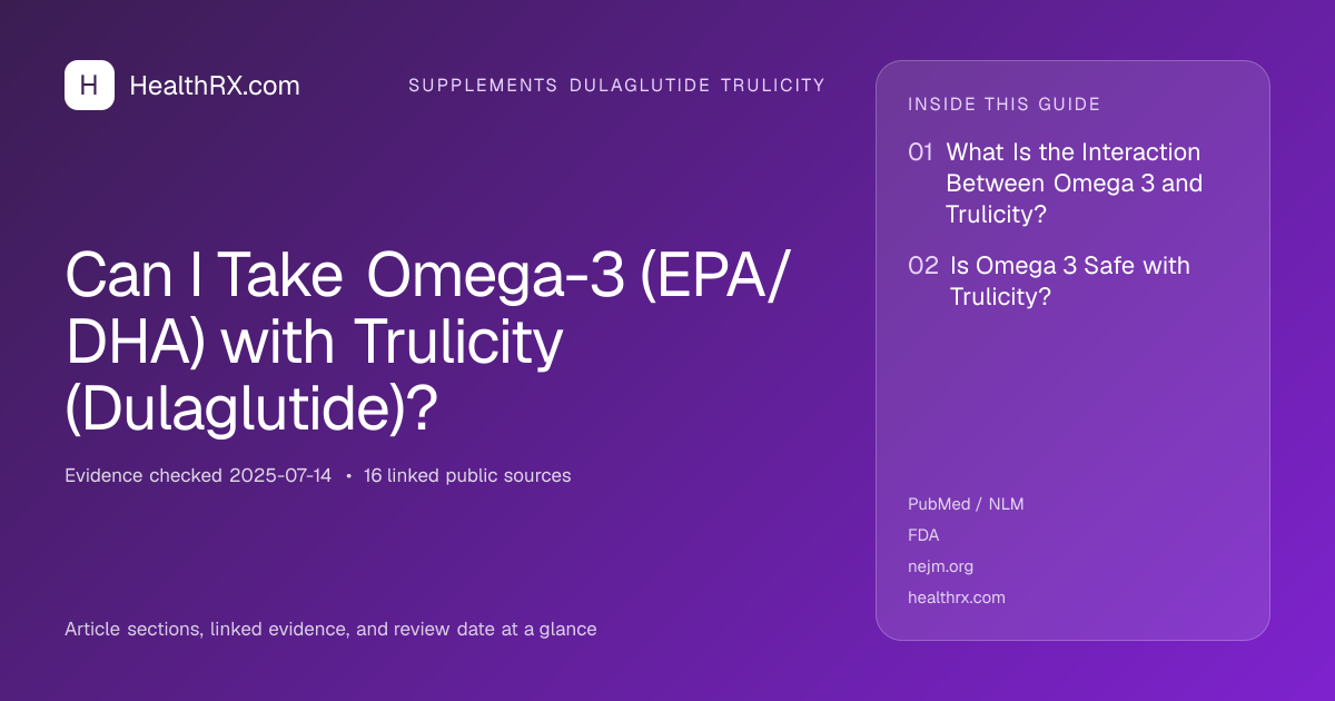 Evidence overview for Can I Take Omega-3 (EPA/DHA) with Trulicity (Dulaglutide)?