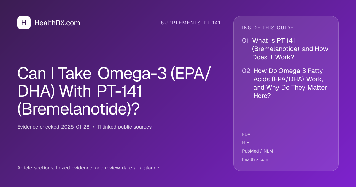 Evidence overview for supplements pt 141: Can I Take Omega-3 (EPA/DHA) With PT-141 (Bremelanotide)?