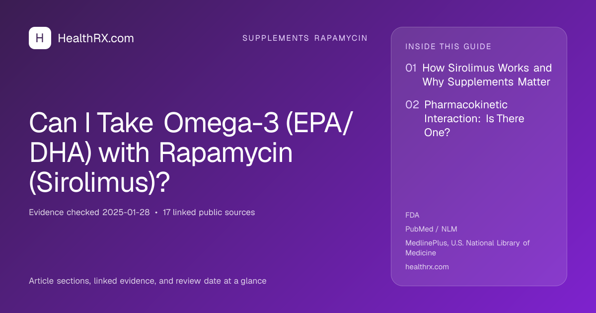 Evidence overview for supplements rapamycin: Can I Take Omega-3 (EPA/DHA) with Rapamycin (Sirolimus)?