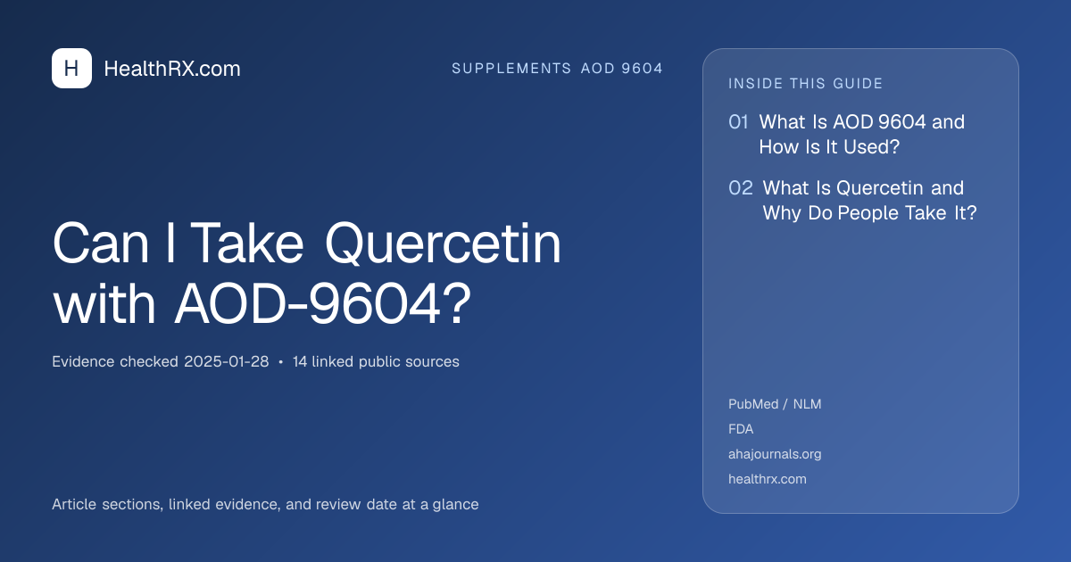 Evidence overview for Can I Take Quercetin with AOD-9604?