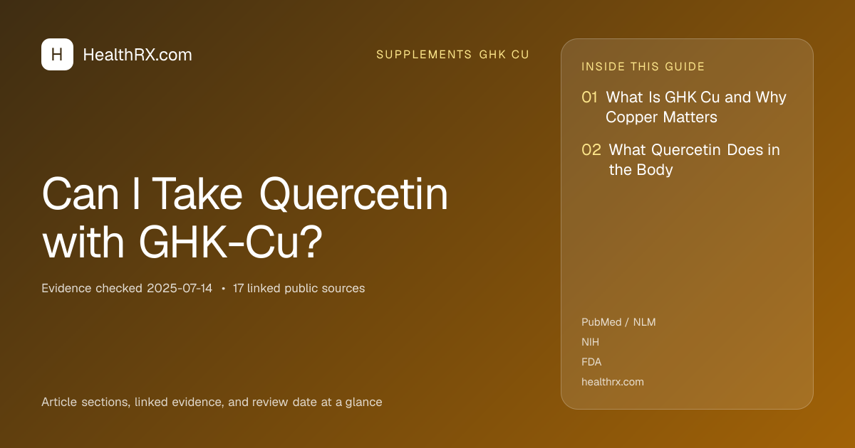 Evidence overview for Can I Take Quercetin with GHK-Cu?