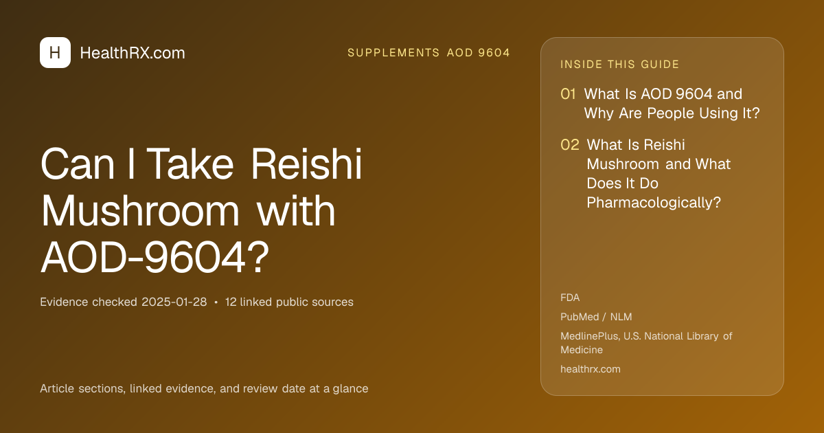 Evidence overview for Can I Take Reishi Mushroom with AOD-9604?