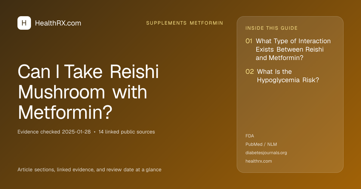 Evidence overview for supplements metformin: Can I Take Reishi Mushroom with Metformin?