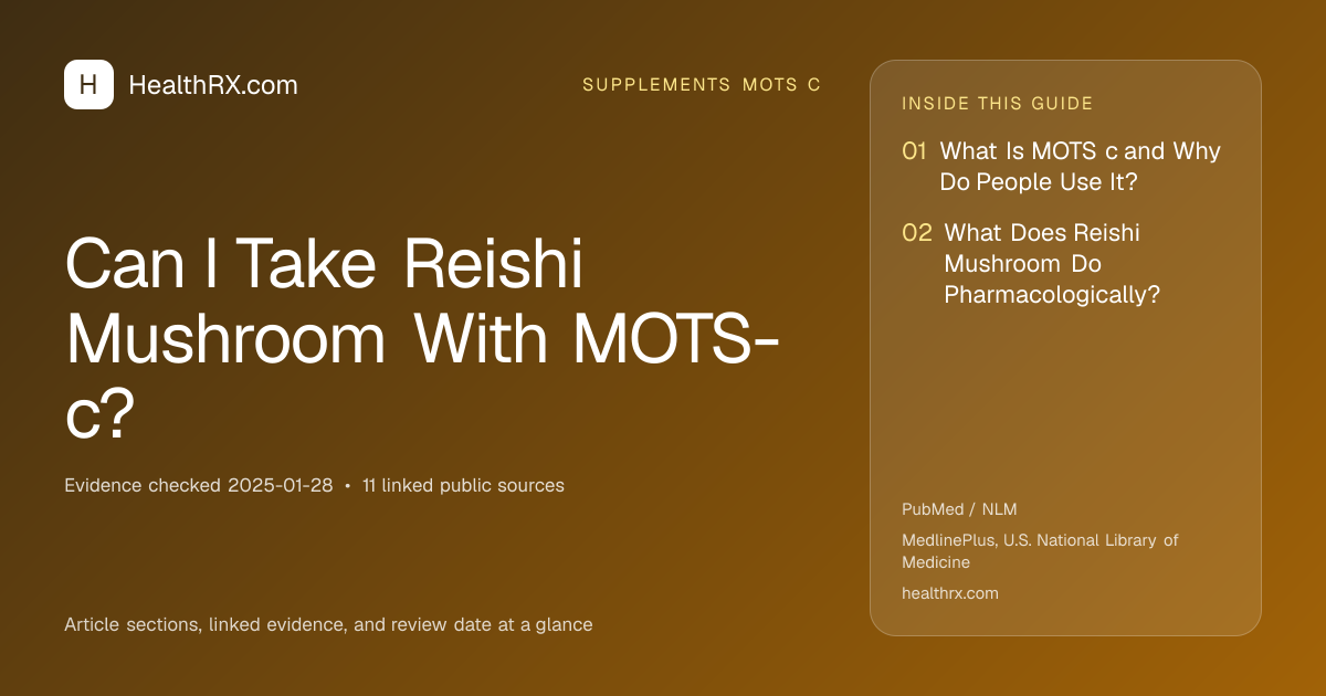 Evidence overview for Can I Take Reishi Mushroom With MOTS-c?