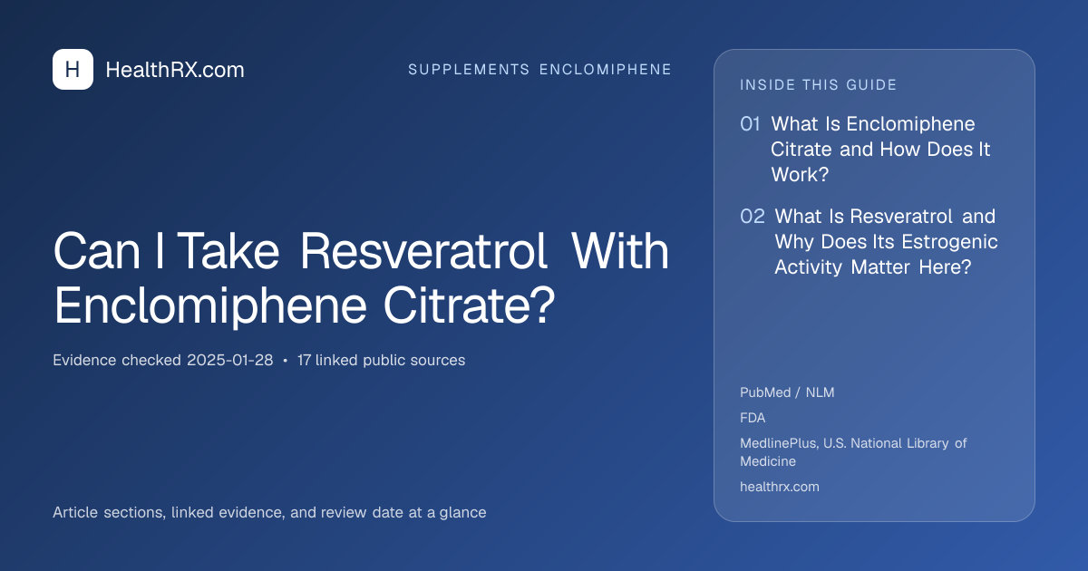 Evidence overview for Can I Take Resveratrol With Enclomiphene Citrate?