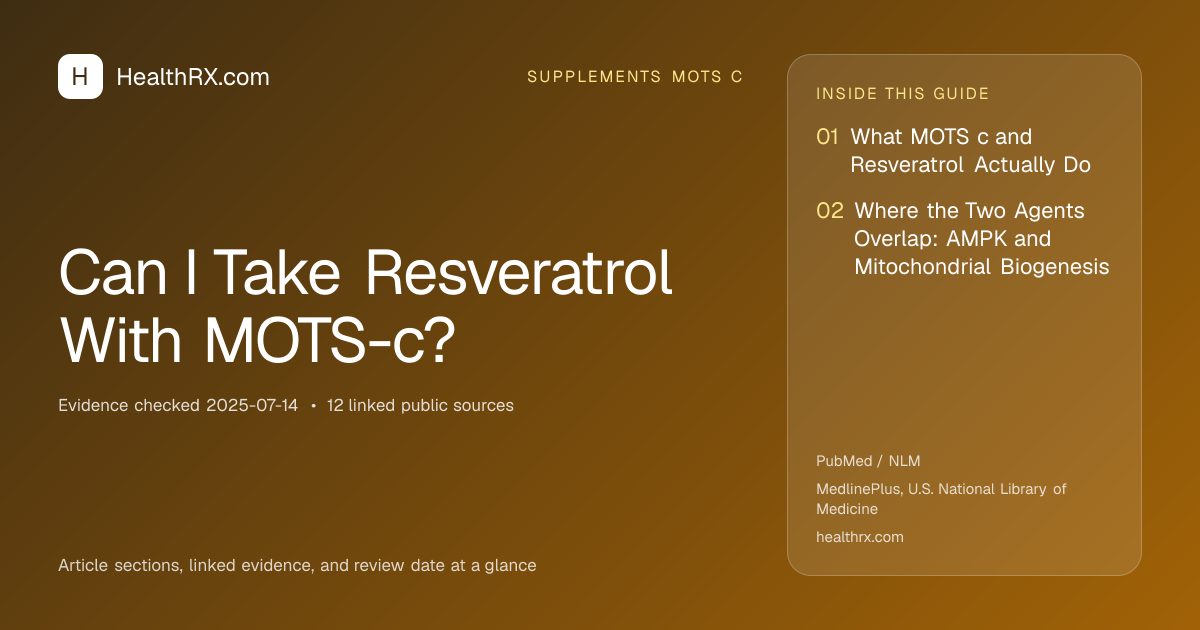 Evidence overview for Can I Take Resveratrol With MOTS-c?