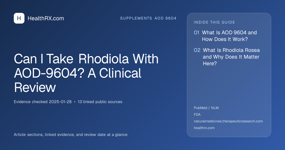 Evidence overview for Can I Take Rhodiola With AOD-9604? A Clinical Review