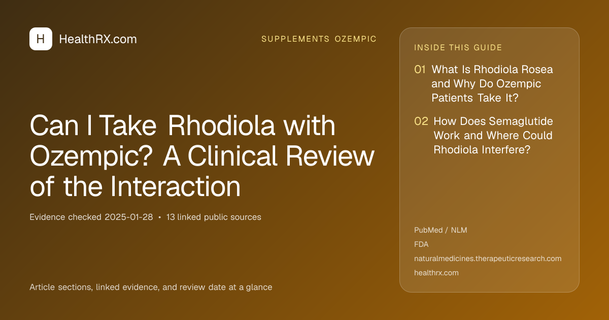 Evidence overview for Can I Take Rhodiola with Ozempic? A Clinical Review of the Interaction