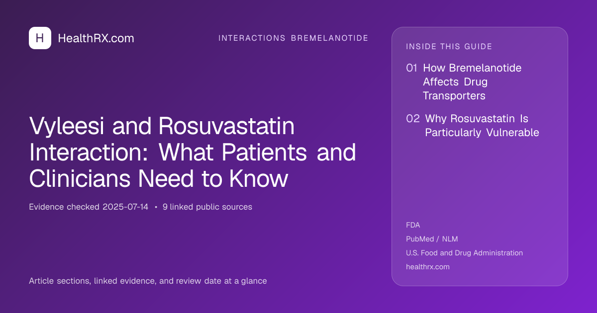 Evidence overview for interactions bremelanotide: Vyleesi and Rosuvastatin Interaction: What Patients and Clinicians Need to Know