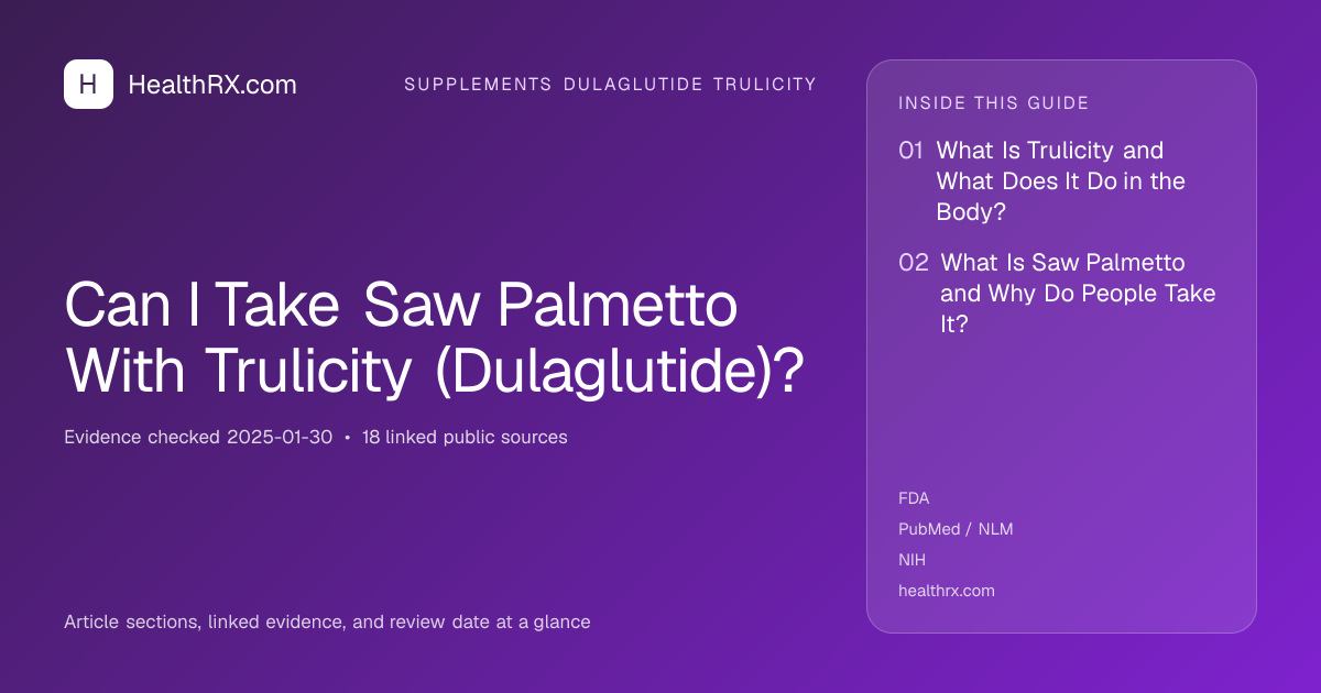 Evidence overview for Can I Take Saw Palmetto With Trulicity (Dulaglutide)?