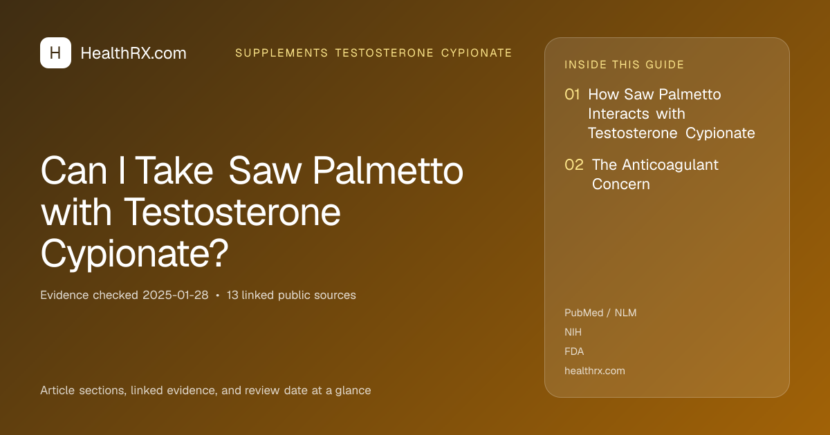 Evidence overview for Can I Take Saw Palmetto with Testosterone Cypionate?