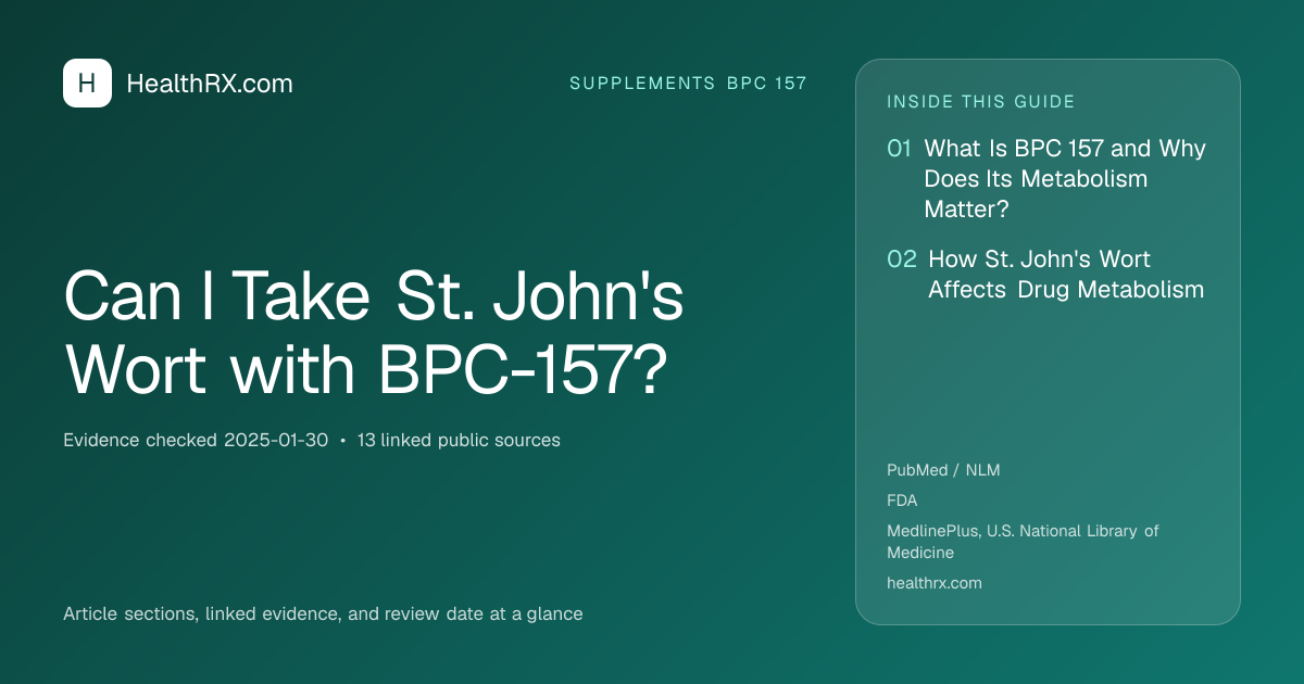 Evidence overview for Can I Take St. John's Wort with BPC-157?