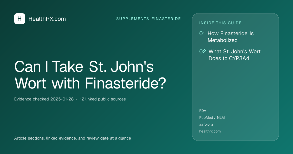 Evidence overview for supplements finasteride: Can I Take St. John's Wort with Finasteride?