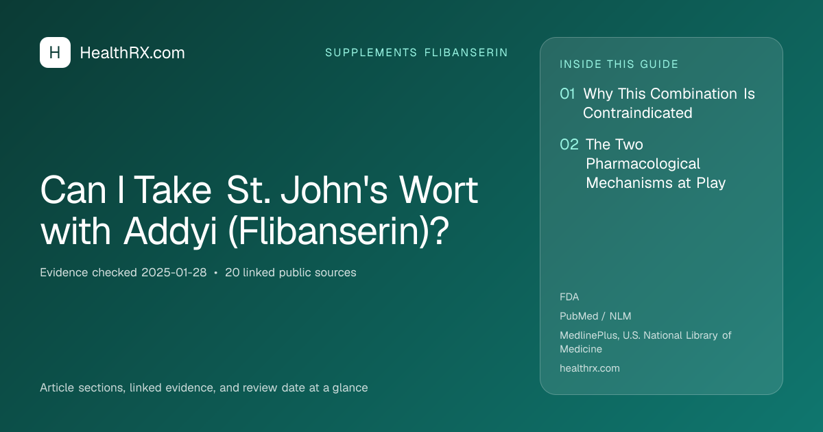Evidence overview for supplements flibanserin: Can I Take St. John's Wort with Addyi (Flibanserin)?