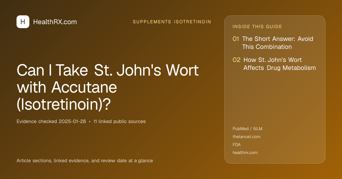 Evidence overview for supplements isotretinoin: Can I Take St. John's Wort with Accutane (Isotretinoin)?