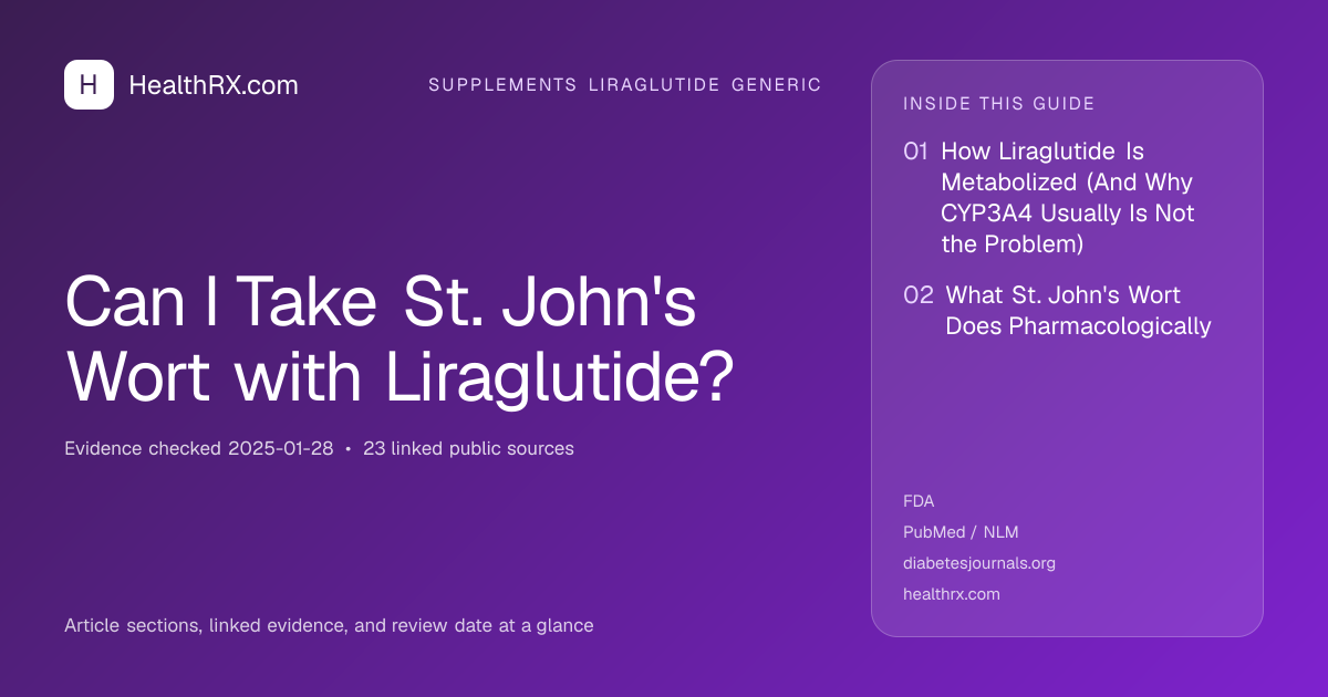 Evidence overview for Can I Take St. John's Wort with Liraglutide?