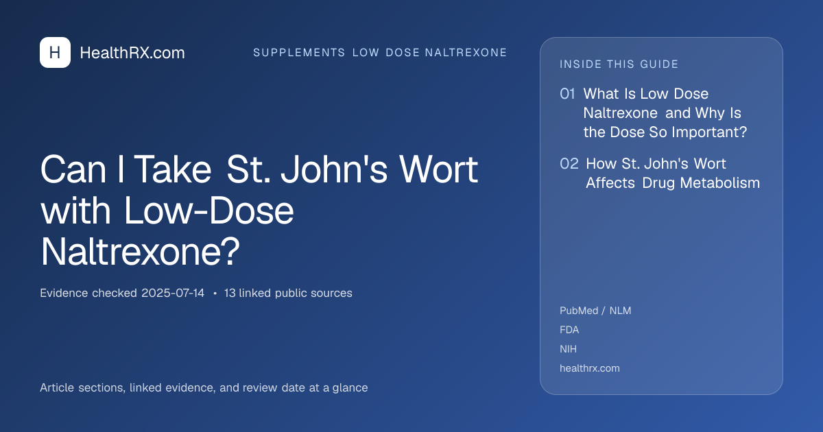Evidence overview for supplements low dose naltrexone: Can I Take St. John's Wort with Low-Dose Naltrexone?