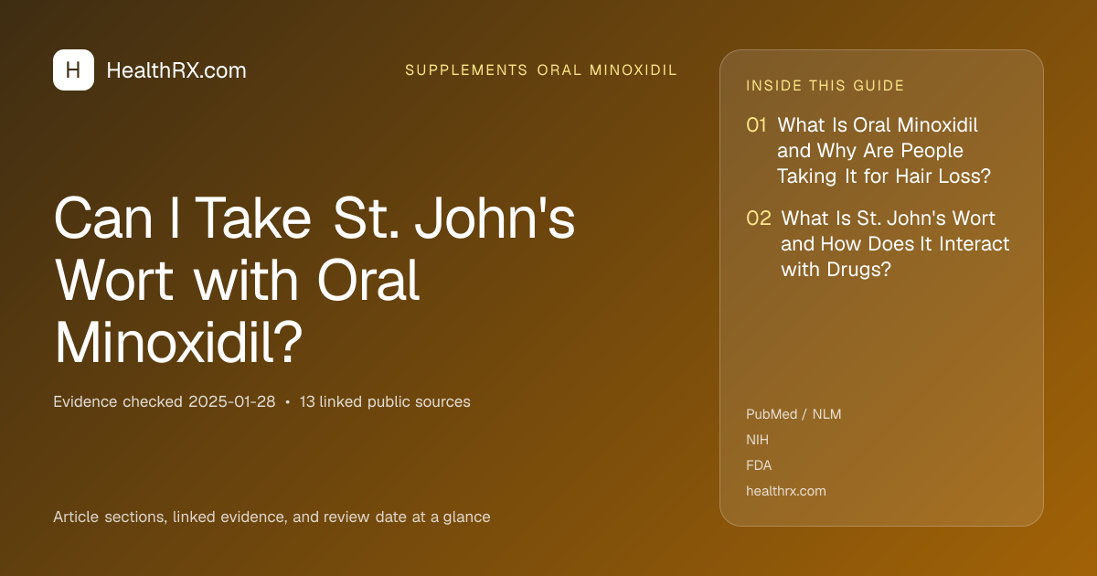 Evidence overview for supplements oral minoxidil: Can I Take St. John's Wort with Oral Minoxidil?