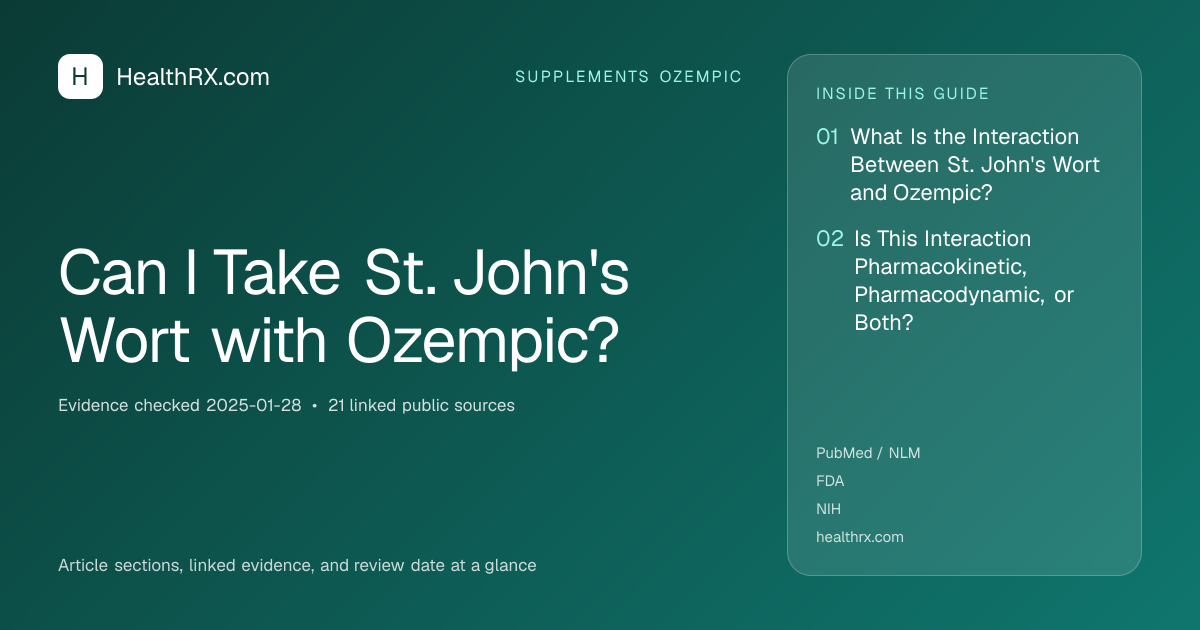 Evidence overview for Can I Take St. John's Wort with Ozempic?