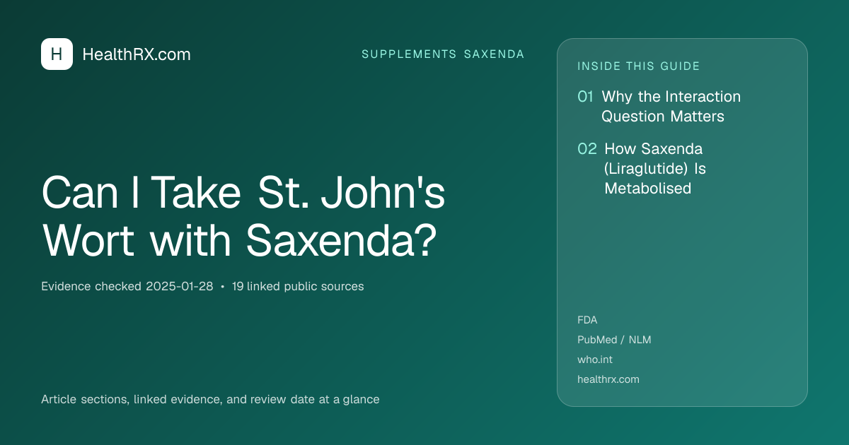 Evidence overview for Can I Take St. John's Wort with Saxenda?