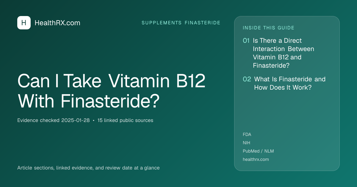 Evidence overview for supplements finasteride: Can I Take Vitamin B12 With Finasteride?