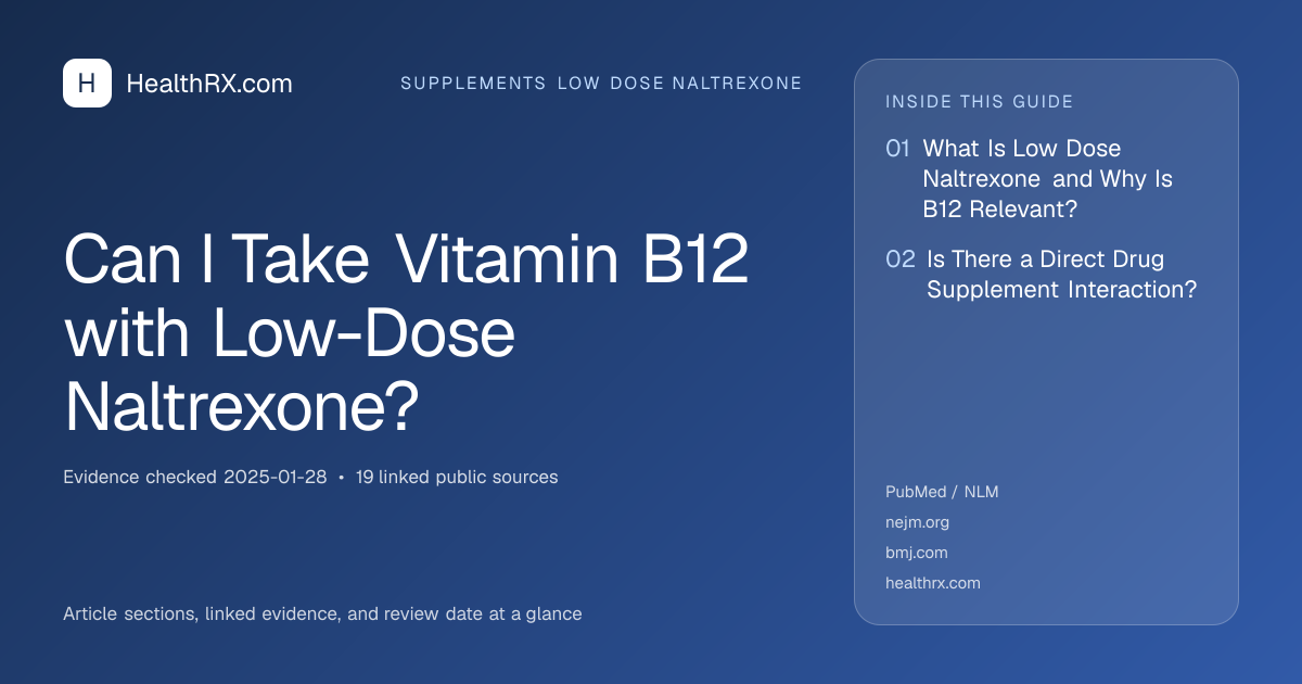 Evidence overview for supplements low dose naltrexone: Can I Take Vitamin B12 with Low-Dose Naltrexone?