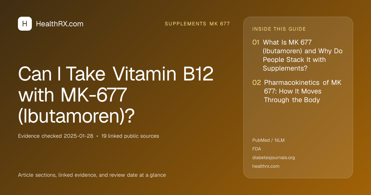Evidence overview for supplements mk 677: Can I Take Vitamin B12 with MK-677 (Ibutamoren)?
