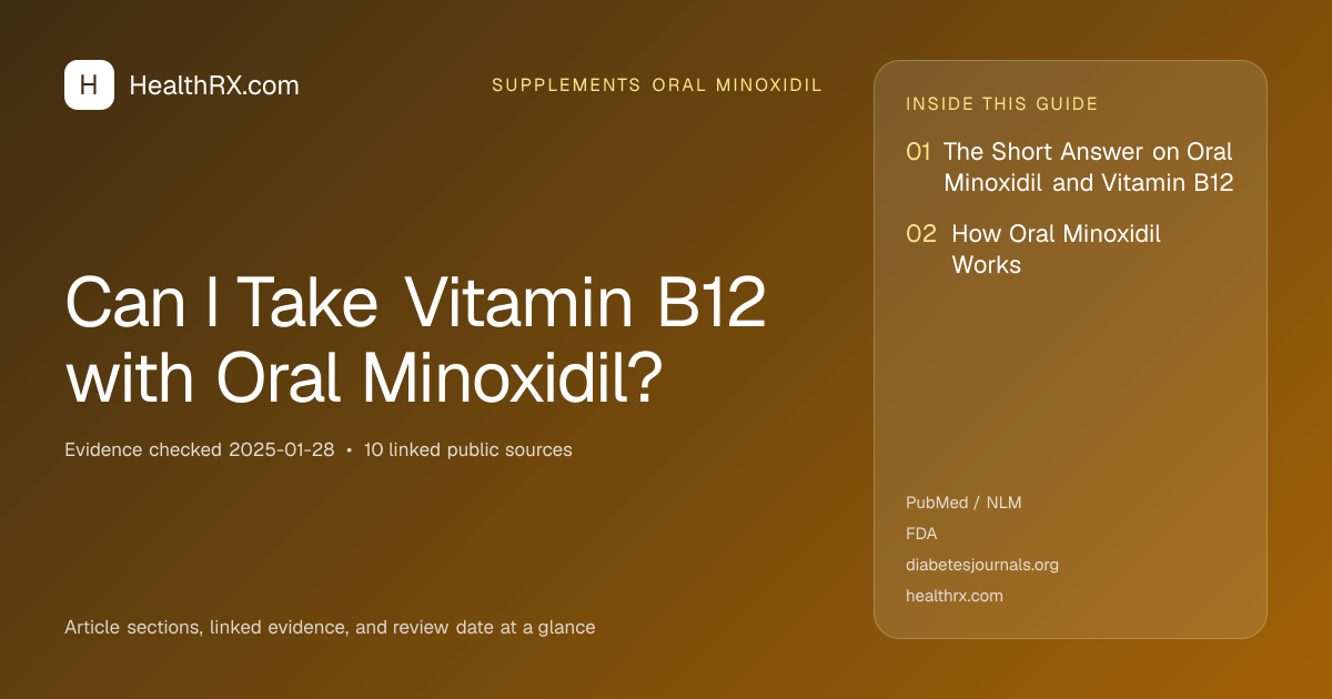 Evidence overview for supplements oral minoxidil: Can I Take Vitamin B12 with Oral Minoxidil?