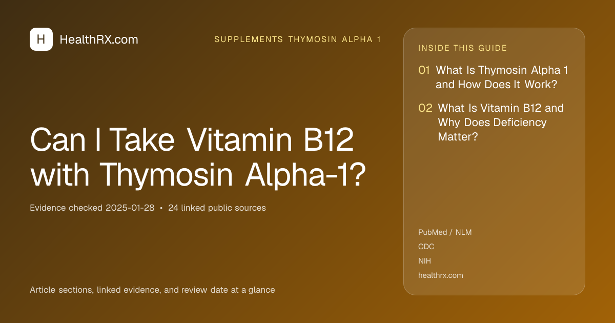 Evidence overview for Can I Take Vitamin B12 with Thymosin Alpha-1?
