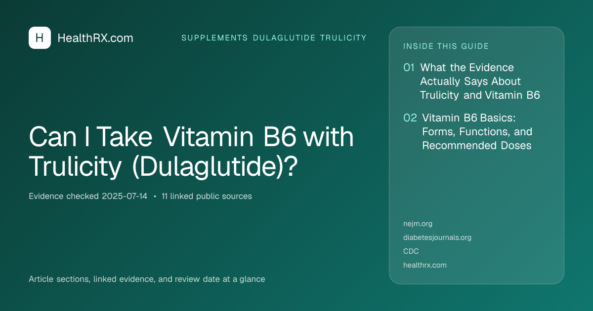 Evidence overview for Can I Take Vitamin B6 with Trulicity (Dulaglutide)?